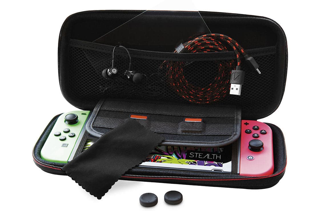 Stealth Ultimate Travel Kit for Nintendo Switch with Case & Charge Cable - Black - maplin.co.uk