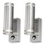 4lite Marinus GU10 Bi-Directional Outdoor Wall Light with PIR - Stainless Steel Pack of 2