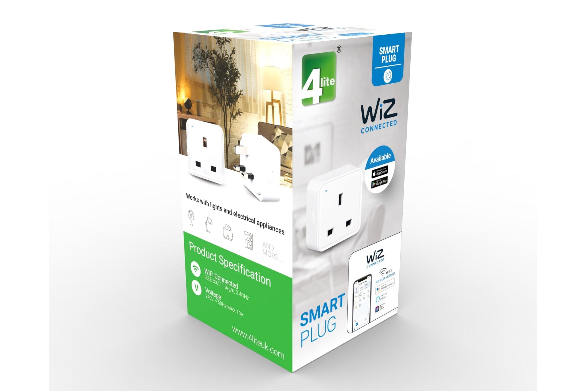 4lite WiZ Connected 3-Pin UK Smart Plug