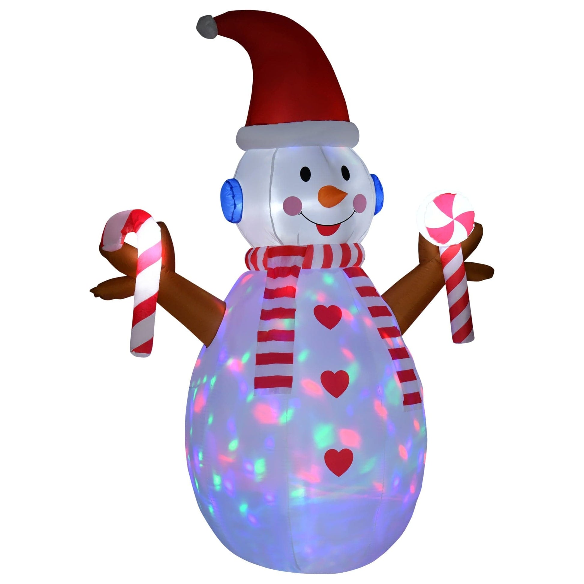 HOMCOM Christmas Rotating LED Inflatable Snowman Decoration - maplin.co.uk
