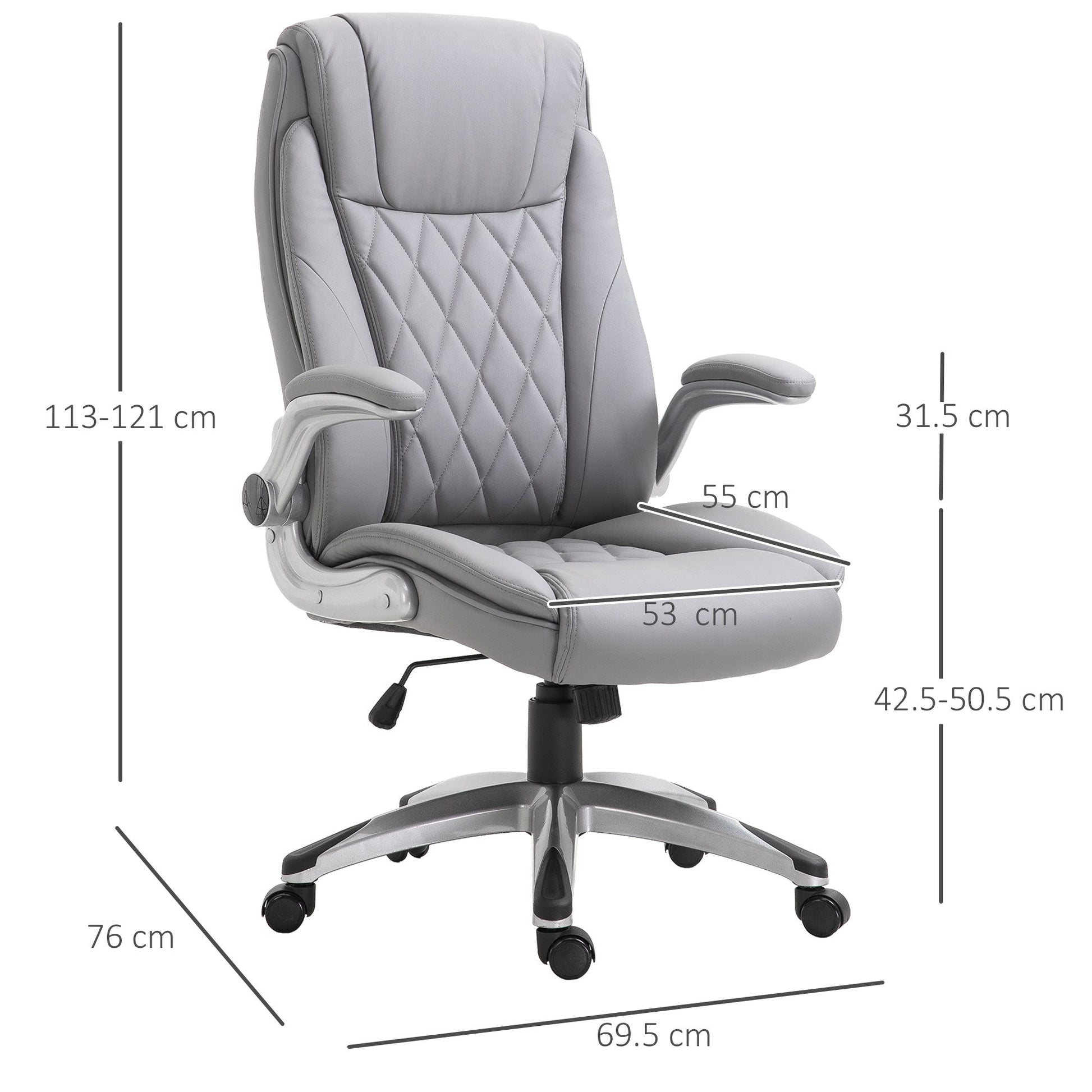 ProperAV PU Leather Ergonomic Swivel Office Chair with Headrest - maplin.co.uk