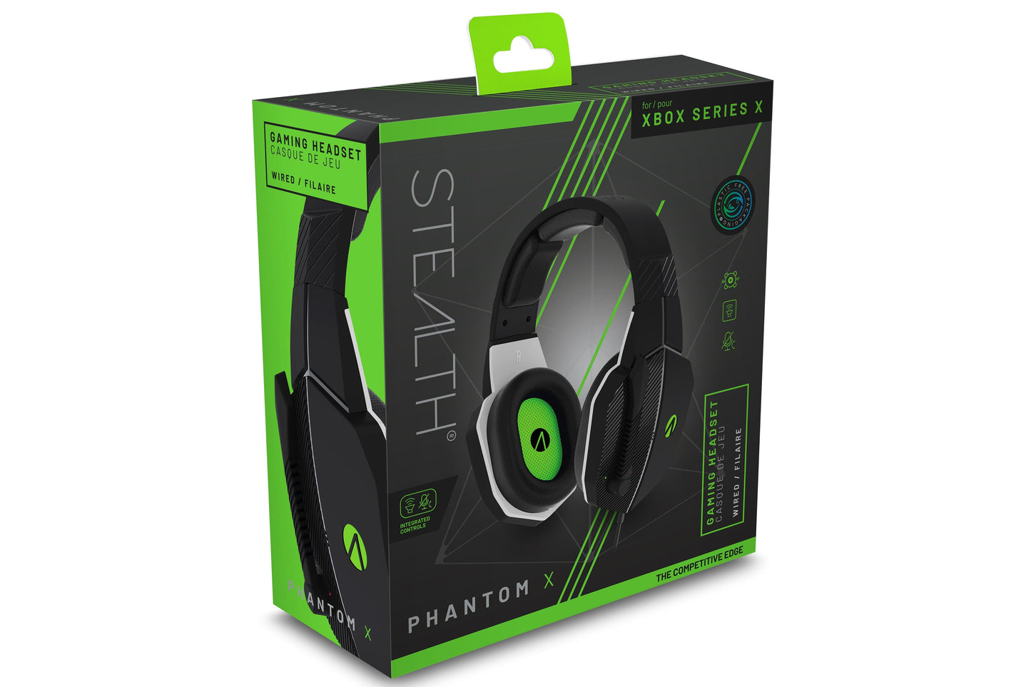 Stealth Phantom X Premium Stereo Gaming Headset - Black and Green - maplin.co.uk