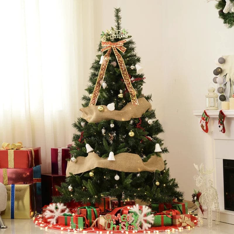 HOMCOM 6ft Pre-Lit LED Artificial Christmas Tree with Metal Stand & Decorations - maplin.co.uk