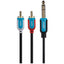 Maplin Premium 3 Pole 1/4" Jack to Twin RCA Phono 2 Pole Jack Cable - Black, 3m - maplin.co.uk