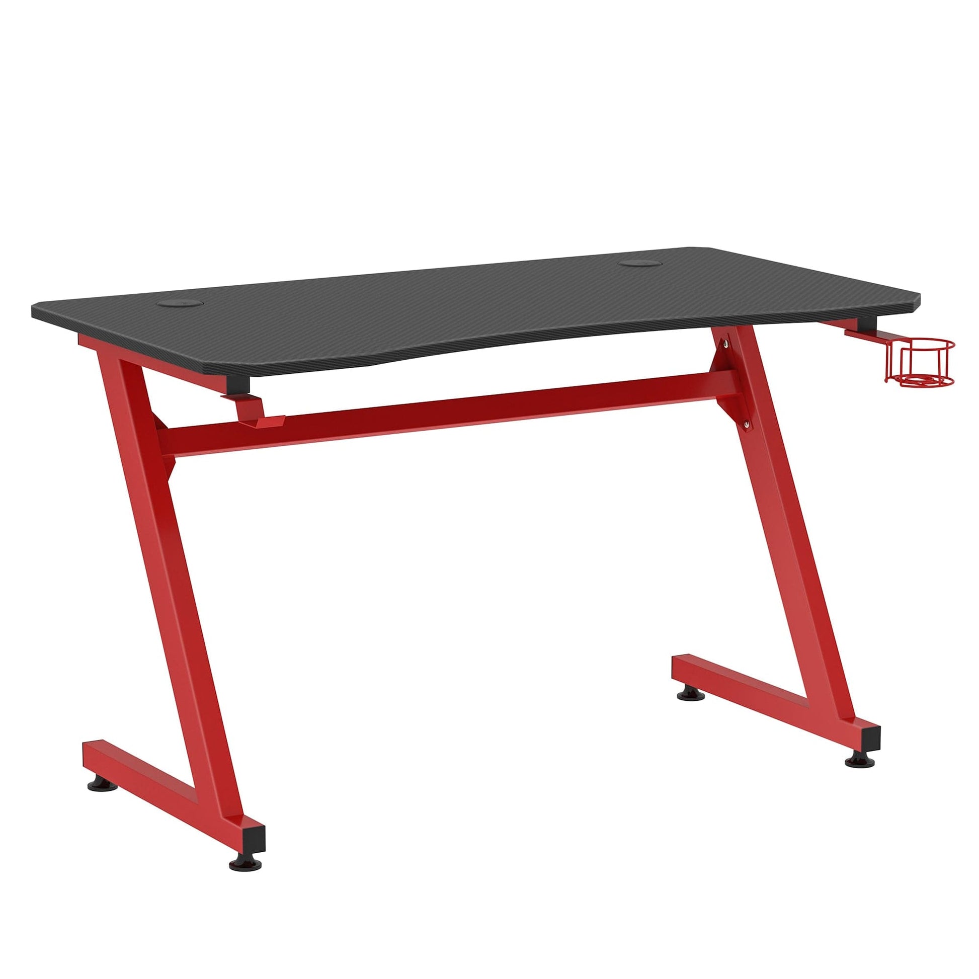 Maplin Steel Frame Gaming Desk Writing Table with Cup / Headphone Holder & Adjustable Feet - maplin.co.uk