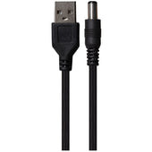 MPS Maplin Power Supply Cable USB-A to 2.1 x 5.5 x 10mm Plug - Black, 1m - maplin.co.uk