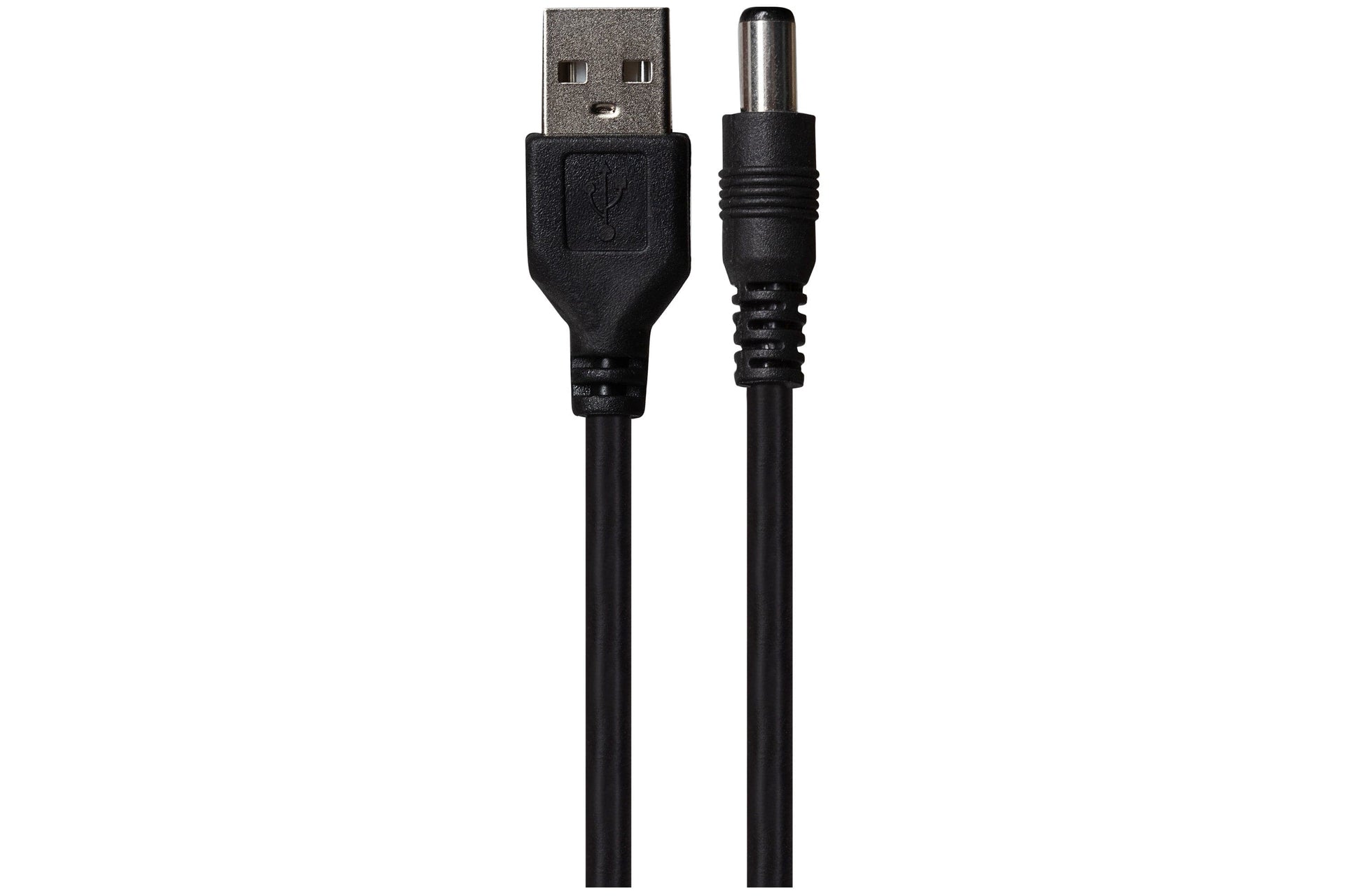 Power Supply Cable USB to 2.1 x 5.5 x 10mm Plug Black 1m