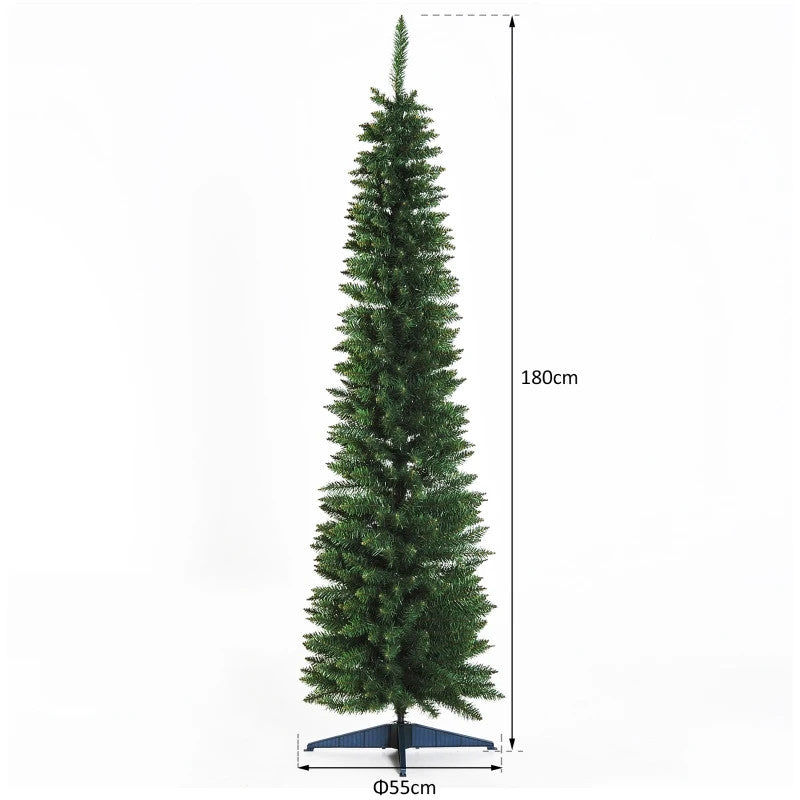 HOMCOM 1.8m Artificial Christmas Pine Tree with Plastic Stand - maplin.co.uk
