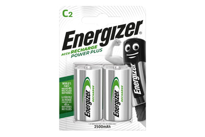 Energizer Recharge Power Plus 2500mAh Ni-MH C Size Rechargeable Batteries - Pack of 2