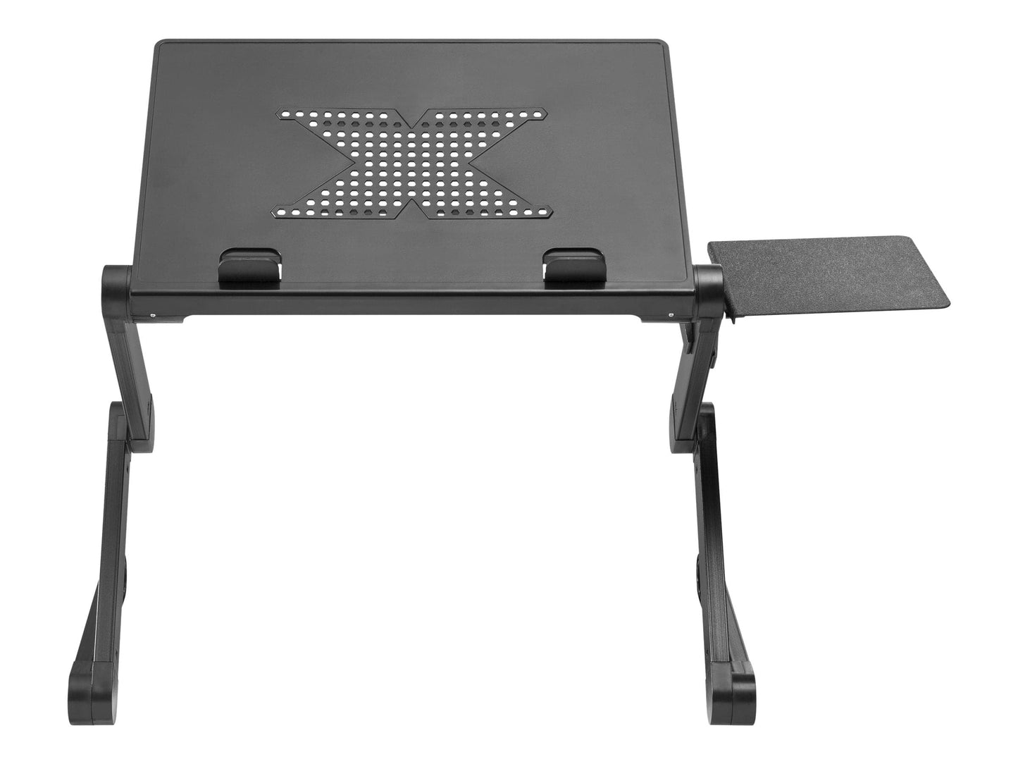 ProperAV Laptop, Tablet or Monitor Riser Stand with Extending Legs & Mouse Pad Side Mount - Black - maplin.co.uk