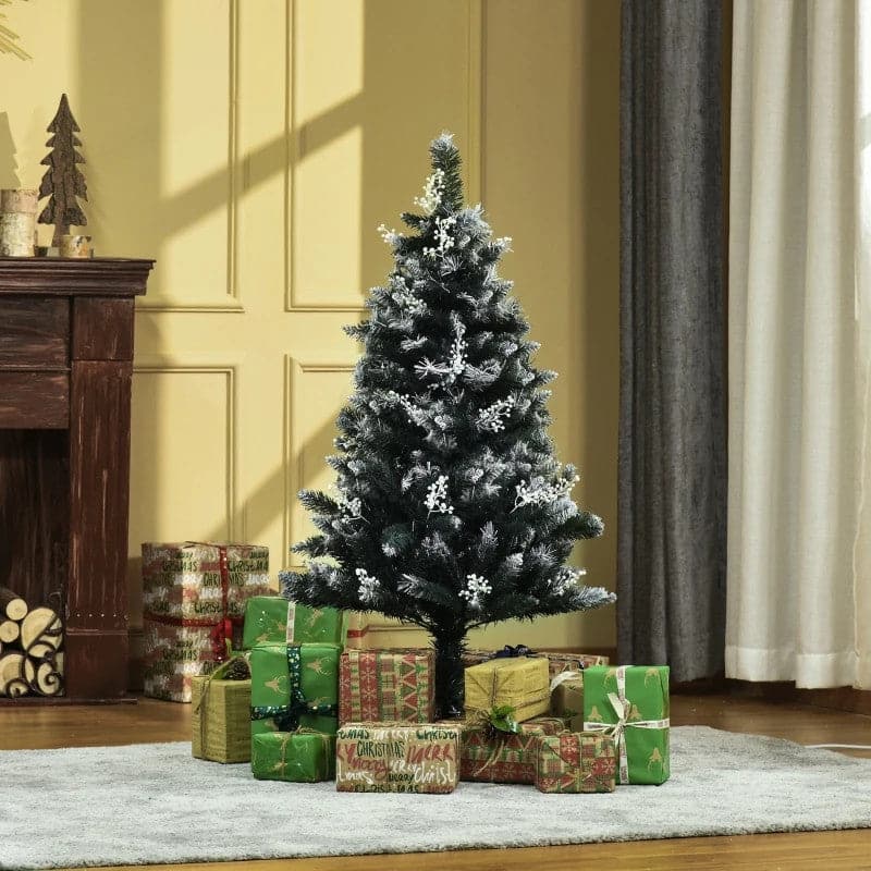 HOMCOM 4ft Snow-Dipped Artificial Christmas Tree with White Berries - maplin.co.uk