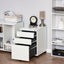 ProperAV Extra Steel 3-Drawer Rolling Filing Cabinet - White