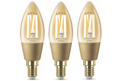 4lite WiZ Connected C35 Candle Filament Amber WiFi LED Smart Bulb - E14 Small Screw - maplin.co.uk