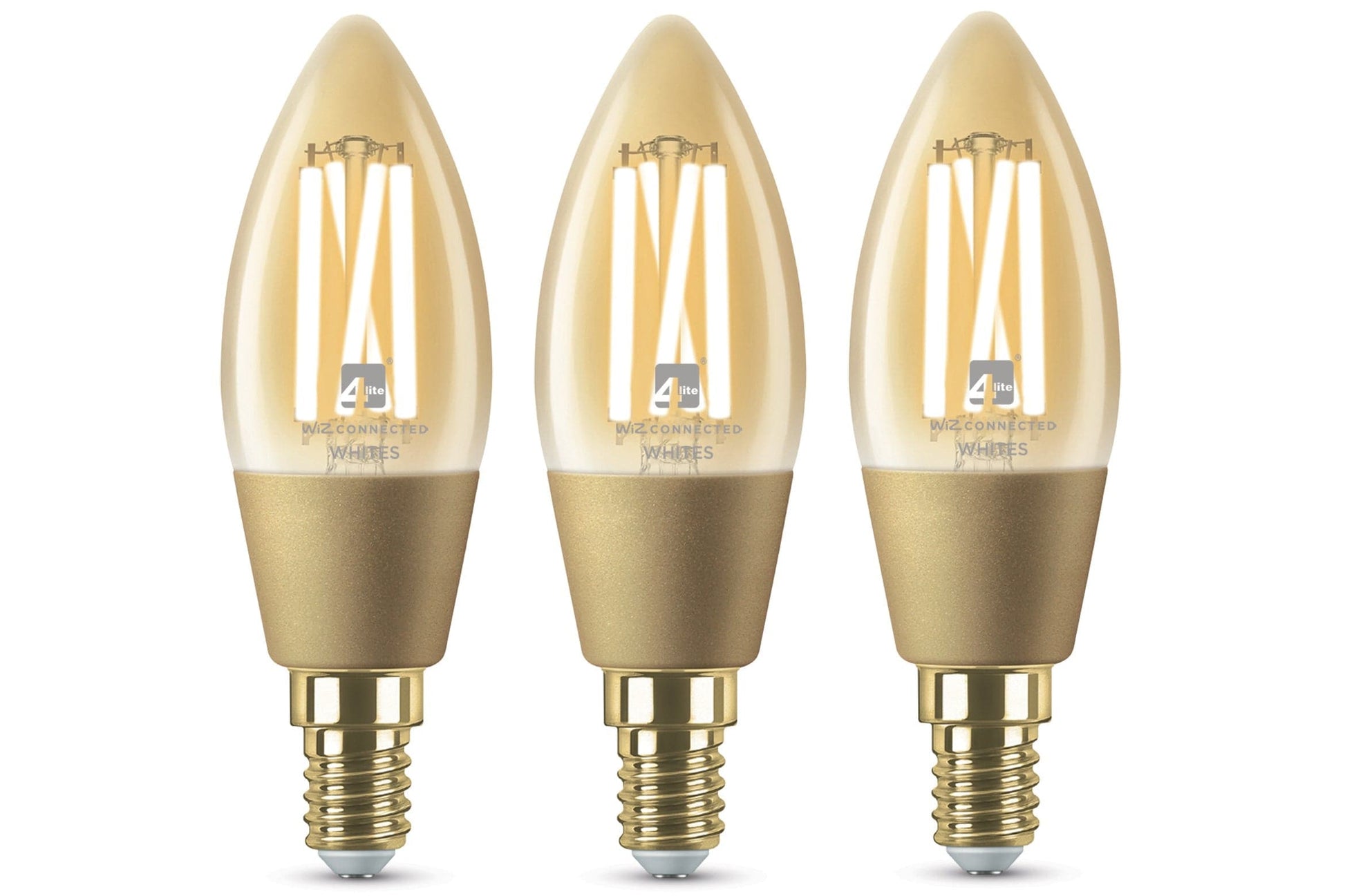 4lite WiZ Connected C35 Candle Filament Amber WiFi LED Smart Bulb - E14 Small Screw - maplin.co.uk