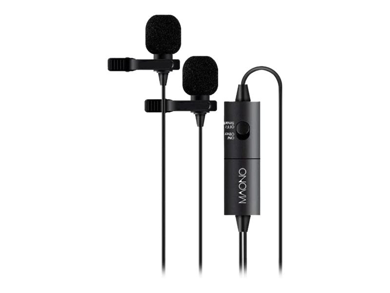 Maono Dual 3.5mm Electret Condenser Omnidirectional Lavalier Microphone - maplin.co.uk