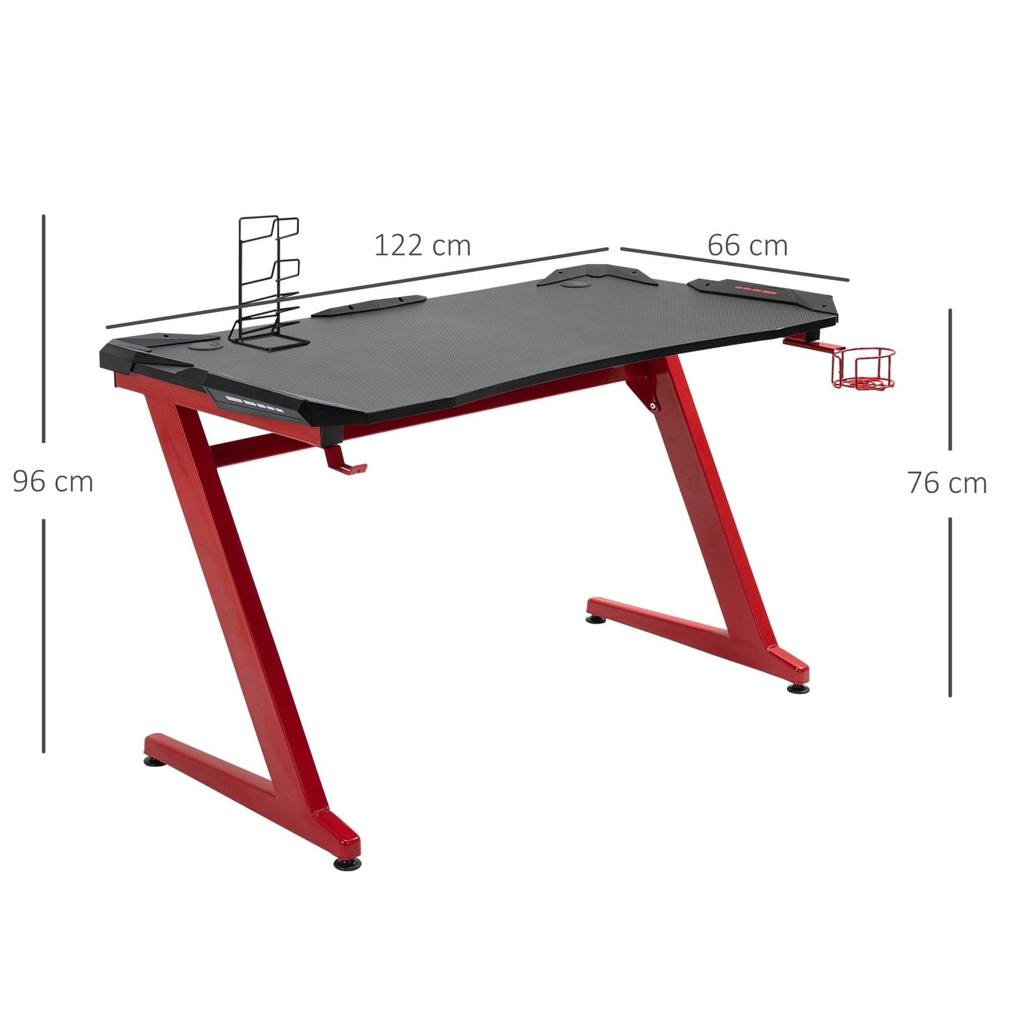 Maplin Plus Gaming Desk with Cup Holder, Headphone Hook & Cable Management - maplin.co.uk