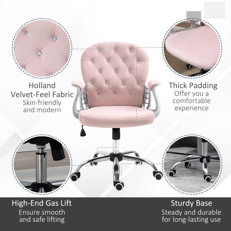 ProperAV Extra Ergonomic 360° Swivel Diamond Tufted Padded Base Office Chair with 5 Castor Wheels - maplin.co.uk