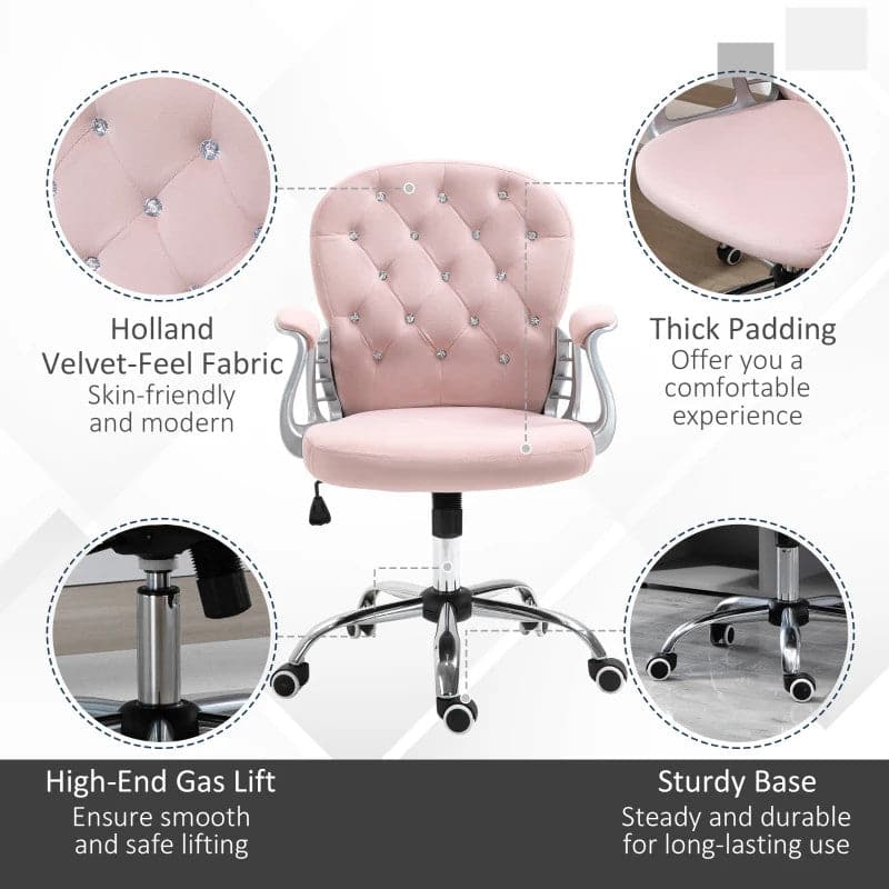 ProperAV Extra Ergonomic 360° Swivel Diamond Tufted Padded Base Office Chair with 5 Castor Wheels