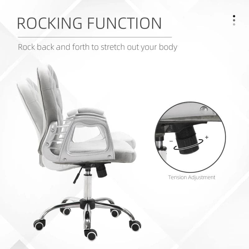 ProperAV Extra Ergonomic 360° Swivel Diamond Tufted Padded Base Office Chair with 5 Castor Wheels - maplin.co.uk