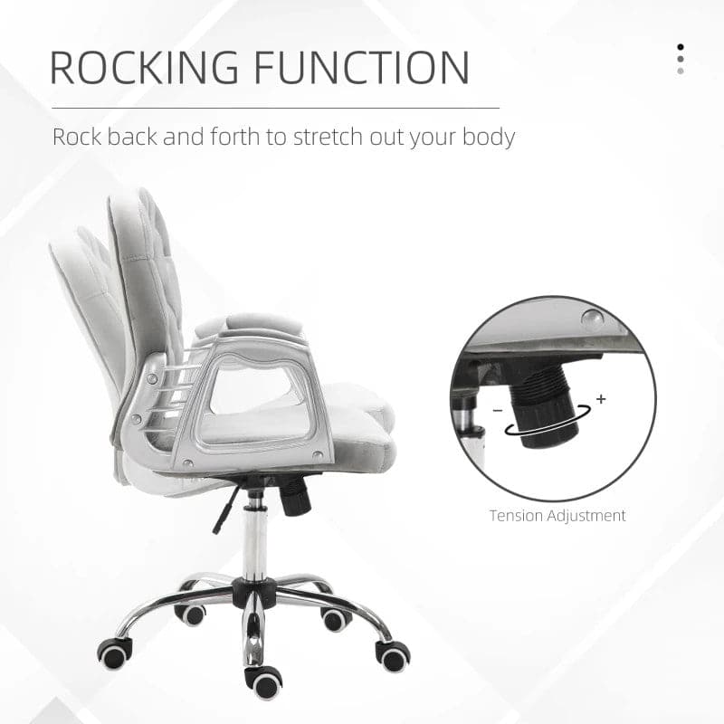 ProperAV Extra Ergonomic 360° Swivel Diamond Tufted Padded Base Office Chair with 5 Castor Wheels