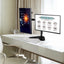 ProperAV 17" - 32" Dual Swing Arm Desk PC Monitor Mount with Freestanding Base (VESA Max. 100x100)