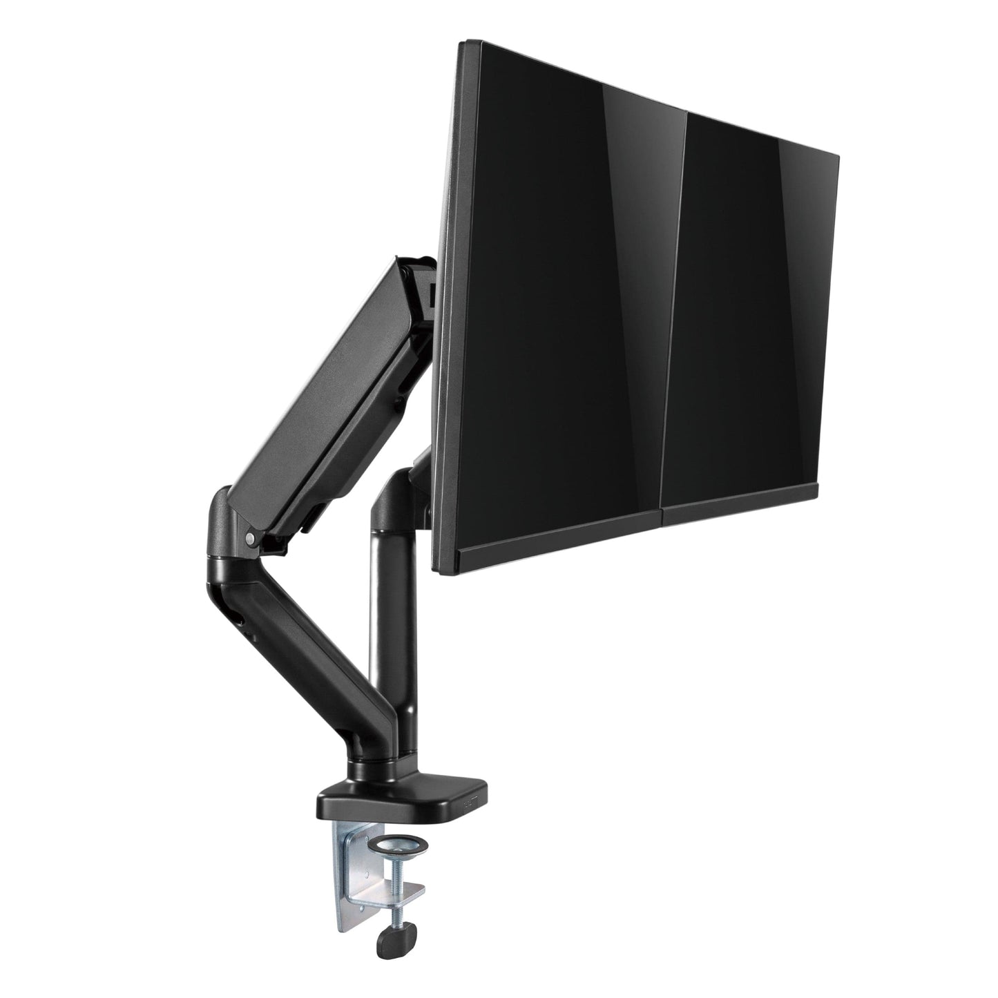 ProperAV 17'' - 32'' Gas Spring Dual Swing Arm Desk Clamp PC Monitor Mount (VESA Max. 100x100) - maplin.co.uk