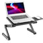 ProperAV Laptop, Tablet or Monitor Riser Stand with Extending Legs & Mouse Pad Side Mount - Black - maplin.co.uk