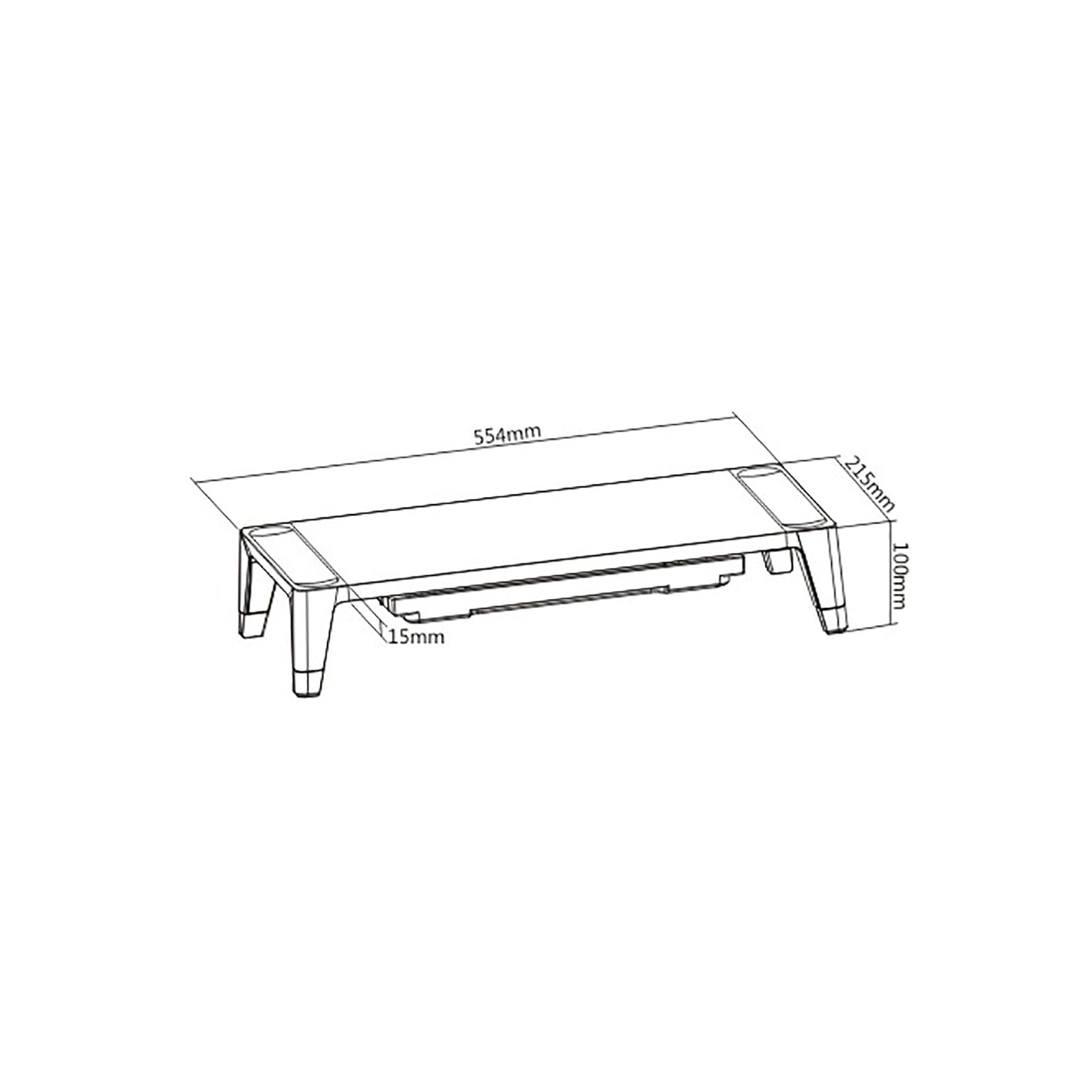 ProperAV Monitor Riser Stand with Height Adjustable with Drawer - Wood Effect - maplin.co.uk