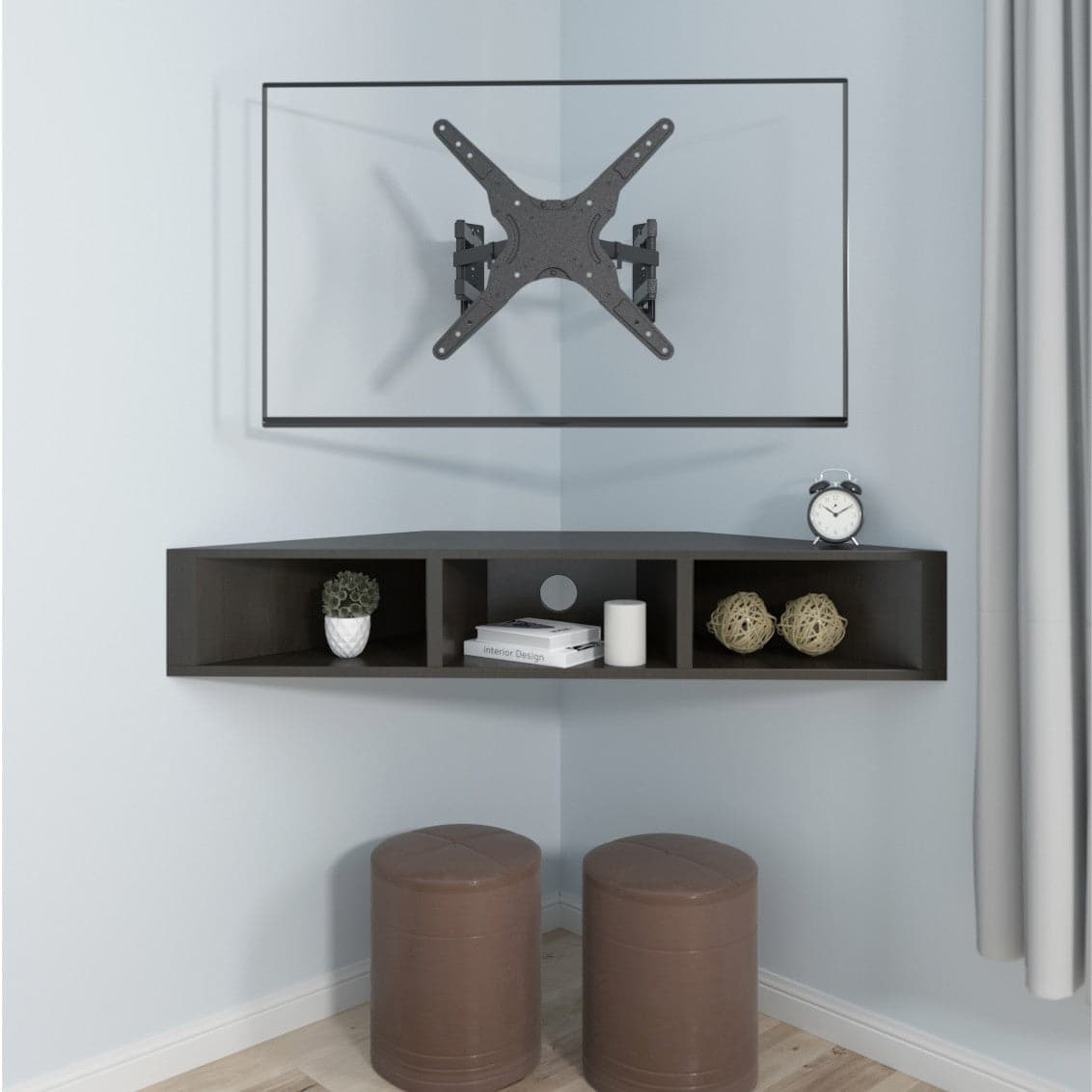 Wall Mounted Corner Shelf Tv Mount Corner Shelf Behind The Tv.