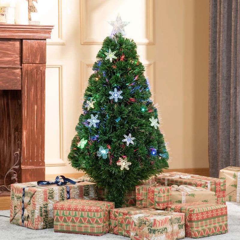 HOMCOM 4ft Pre-Lit Fibre Optic LED Artificial Christmas Tree - maplin.co.uk