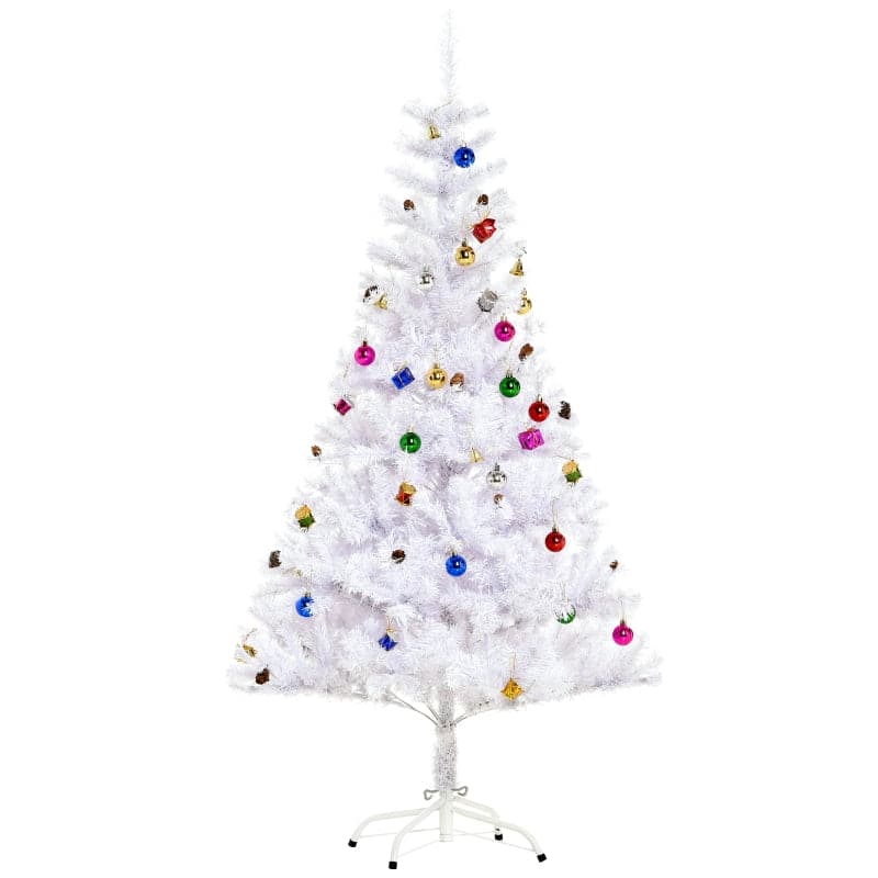 HOMCOM 4.9ft Artificial PVC Christmas Tree with Ornaments - maplin.co.uk