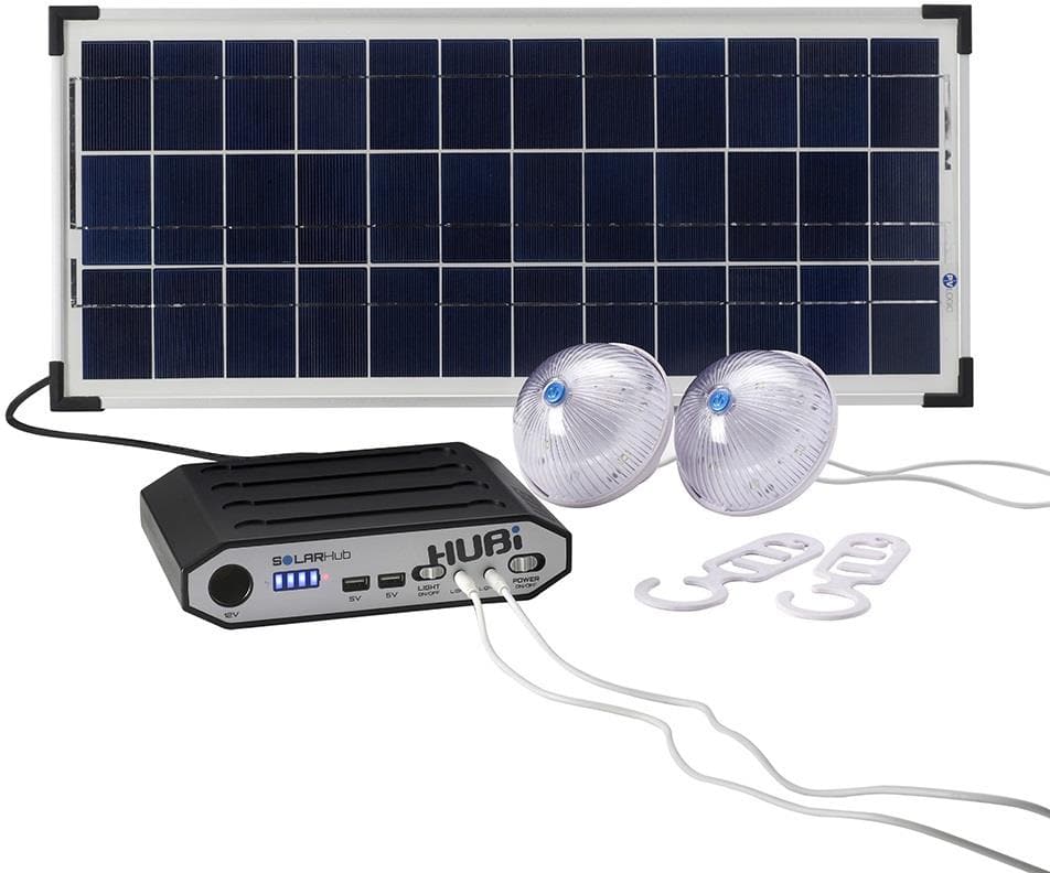 Hubi Go 10K 10Ah / 20W Solar Panel & 2x LUMI Lights Kit - maplin.co.uk