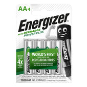 Energizer Power PLUS Rechargeable 2000mAh Ni-MH AA Batteries - Pack of 4 - maplin.co.uk