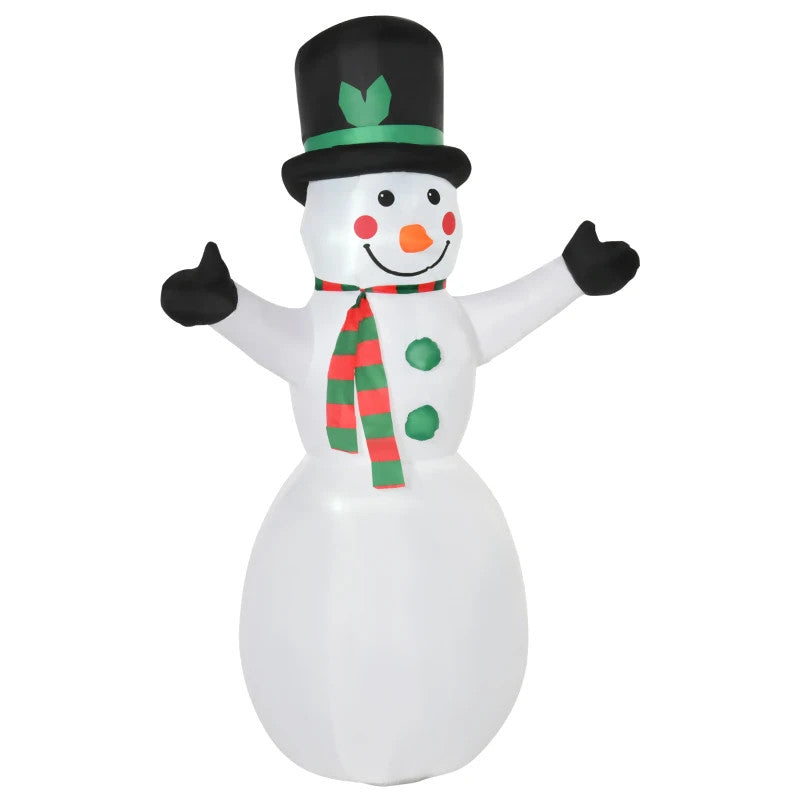 HOMCOM 1.8m Polyester LED Inflatable Snowman Outdoor Decoration - maplin.co.uk