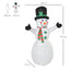 HOMCOM 1.8m Polyester LED Inflatable Snowman Outdoor Decoration - maplin.co.uk
