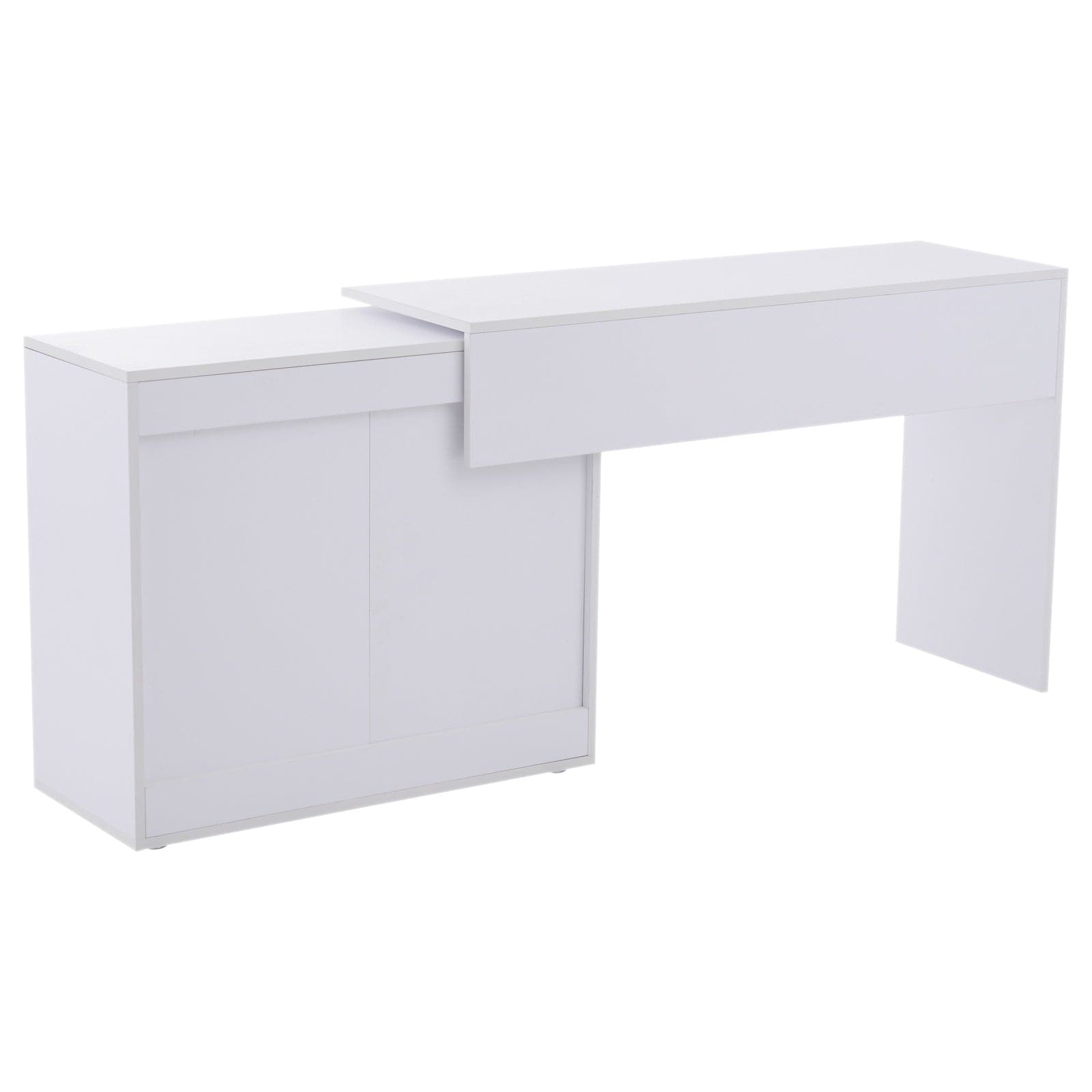 ProperAV Extra Rotating L-Shaped Corner Computer Desk with Storage Shelf Drawer Combo - maplin.co.uk