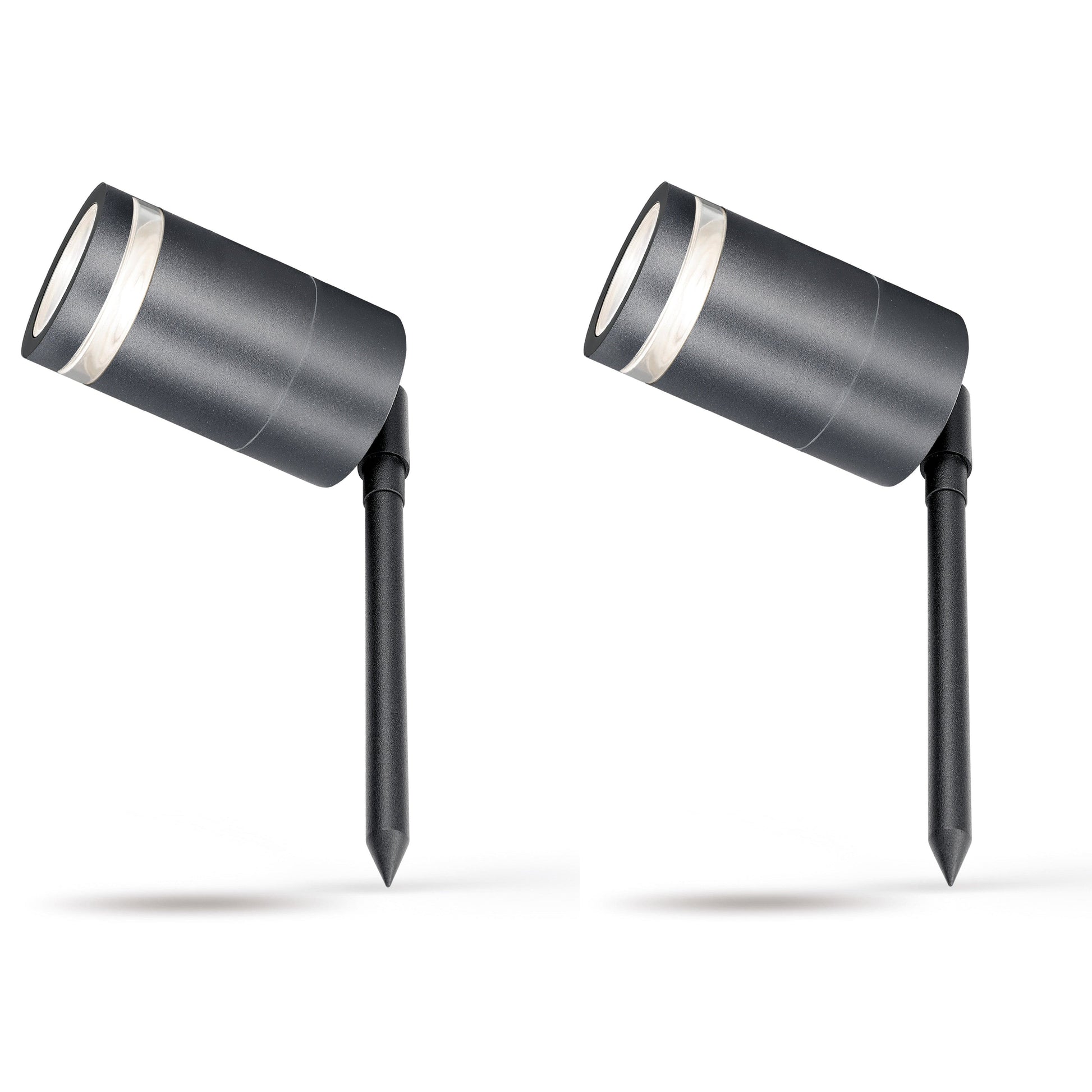 4lite Marinus GU10 Outdoor Garden Spike Light - Anthracite Pack of 2