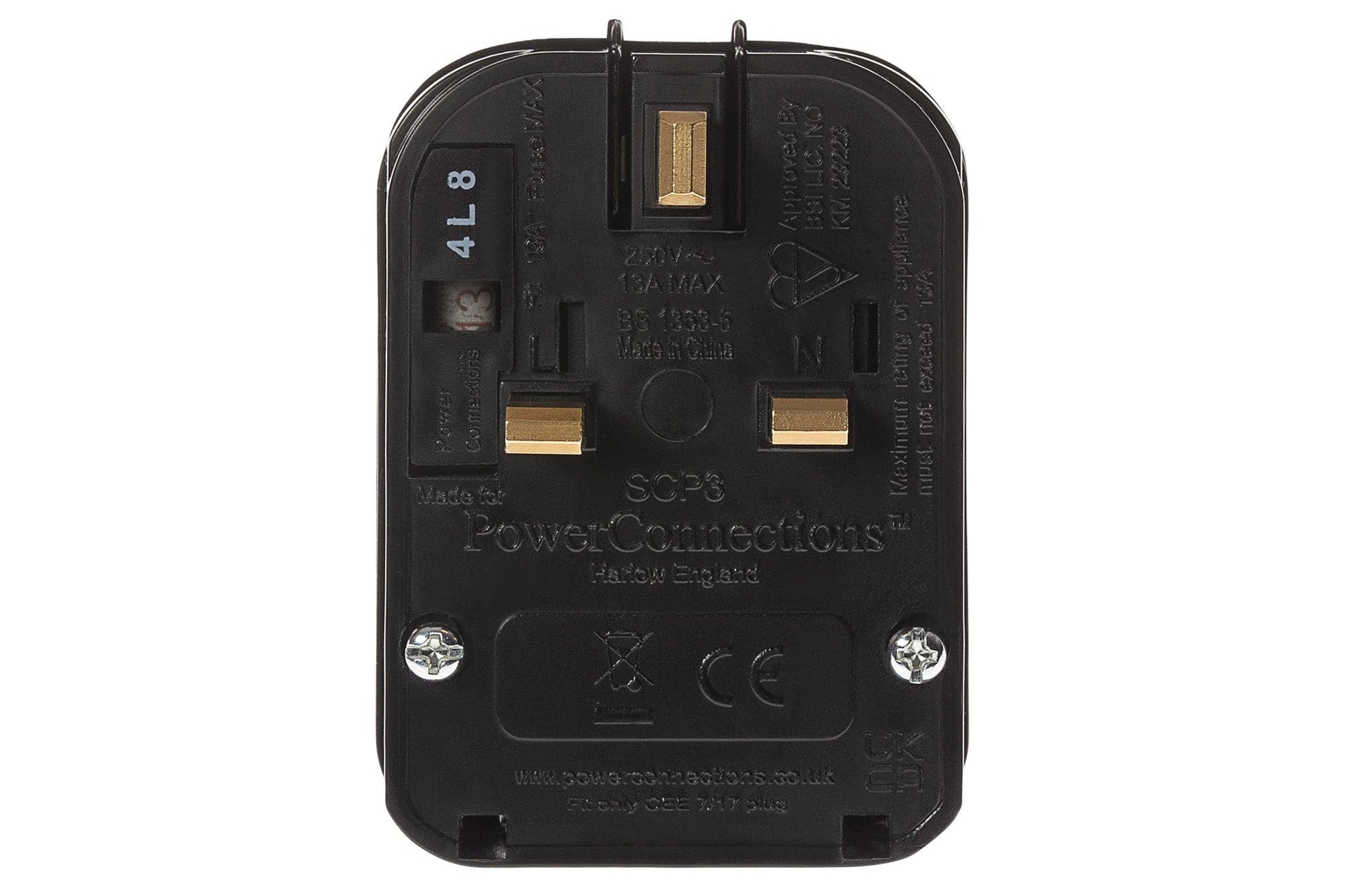 Maplin 240V 13A Screw Cover Schuko Socket to UK Plug Adapter - maplin.co.uk