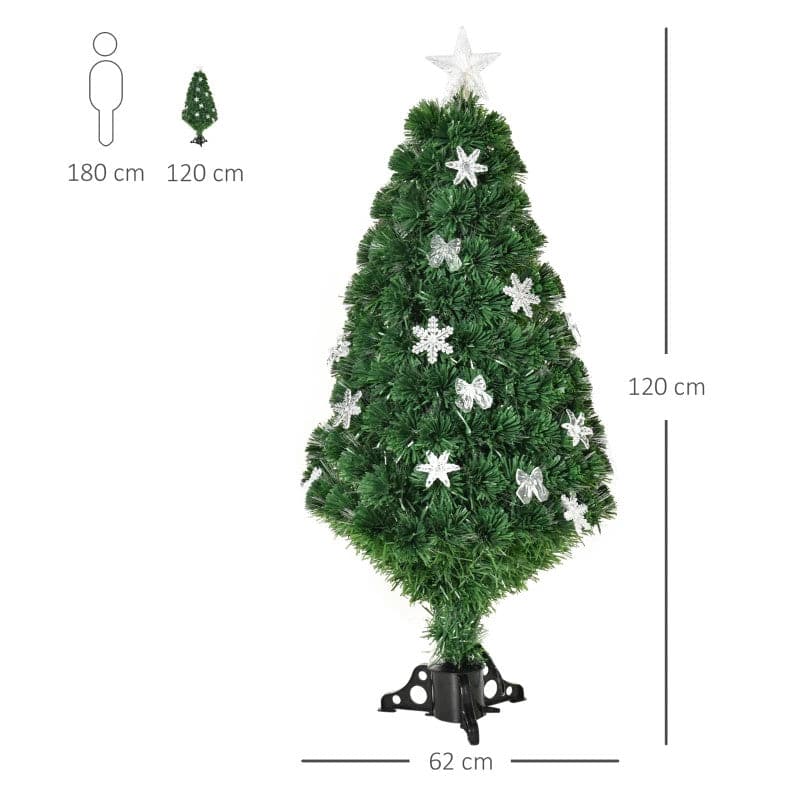 HOMCOM 4ft Pre-Lit Fibre Optic LED Artificial Christmas Tree - maplin.co.uk