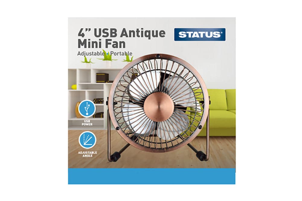 Status Portable USB Powered 4" Desk Mini Fan