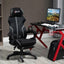 Maplin Plus Mesh Reclining Lumbar Back Support Adjustable Height Office Chair with Footrest & Swivel Wheels - Black & Grey