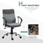 ProperAV Extra Linen Fabric Rocker Swivel Office Chair with Wheels - Grey
