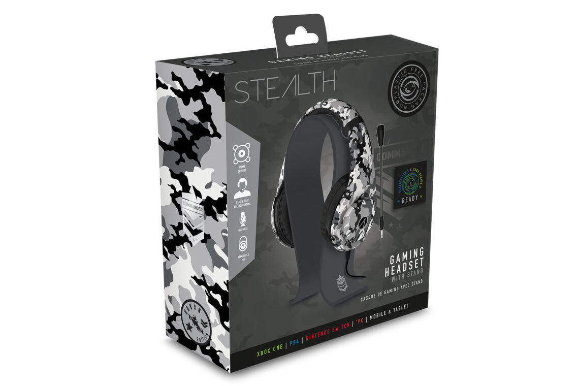 Stealth XP Commander Gaming Headset with Stand - Urban Camouflage - maplin.co.uk