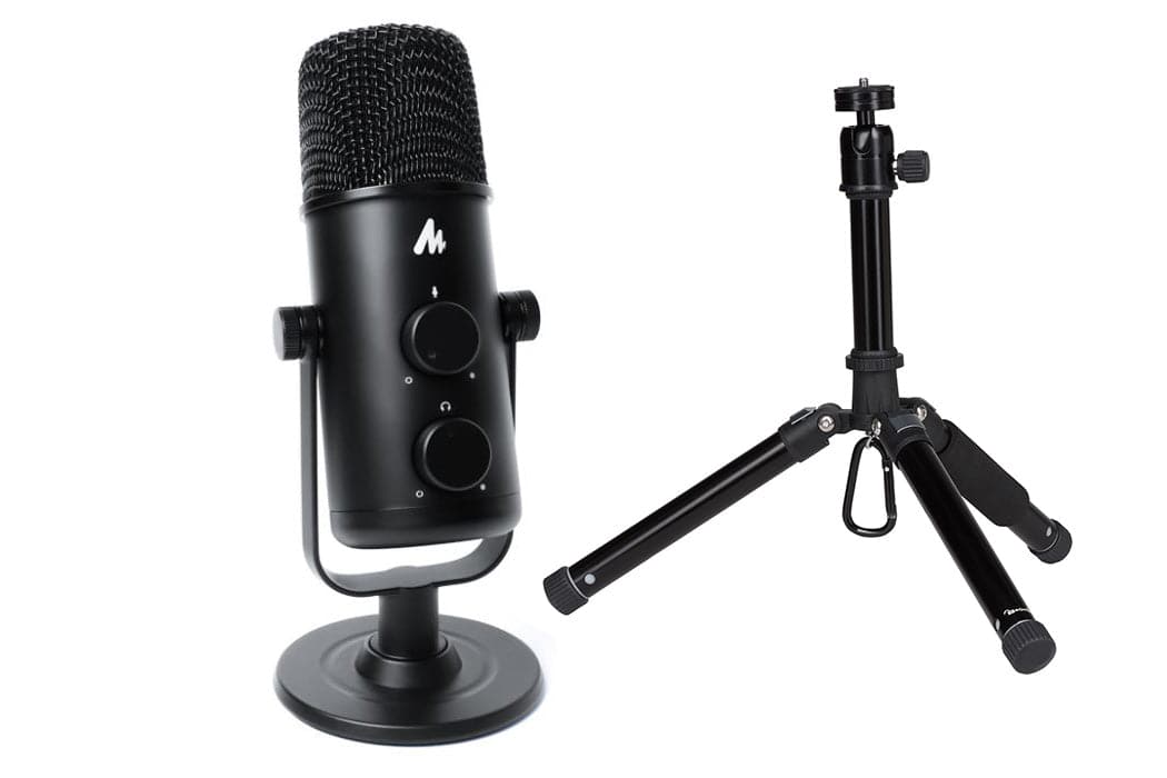 Maono USB-C Studio Desk Top Podcast Microphone Kit with Portable Mid-Size Tripod - maplin.co.uk