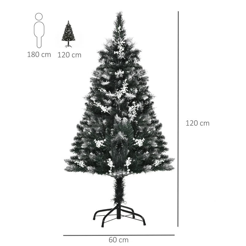 HOMCOM 4ft Snow-Dipped Artificial Christmas Tree with White Berries - maplin.co.uk