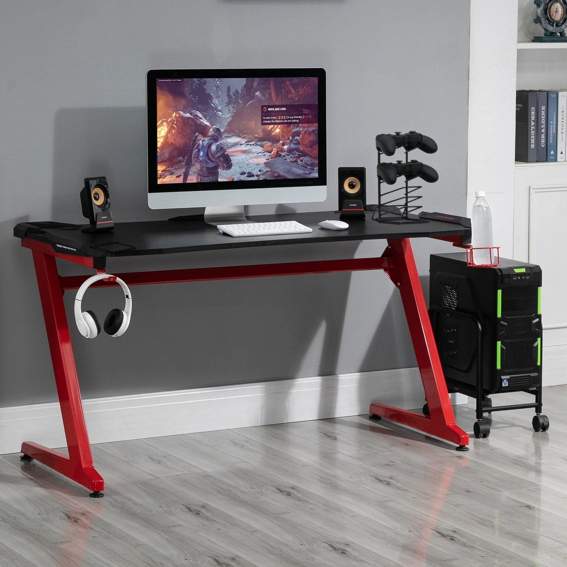 Maplin Plus Gaming Desk with Cup Holder, Headphone Hook & Cable Management - maplin.co.uk