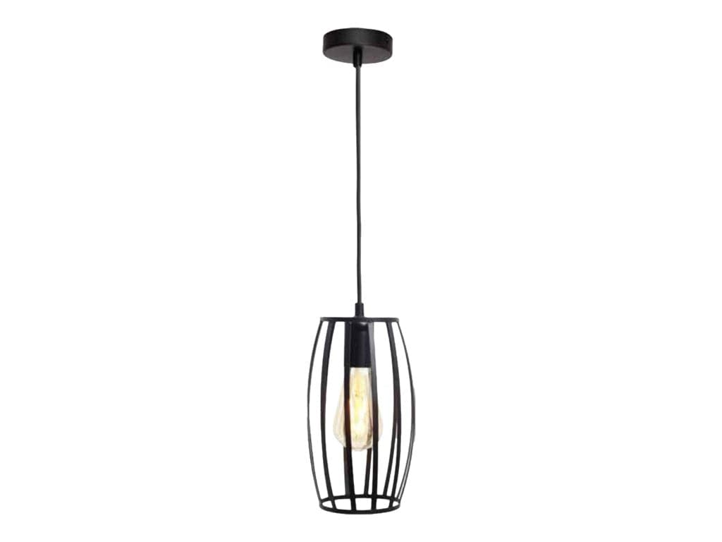 4lite WiZ Connected Decorative Pear Cage Lighting Pendant with ST64 Amber Coated Filament LED Smart Bulb - Black - maplin.co.uk