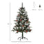 HOMCOM 4ft Snow-Dipped Artificial Christmas Tree with Red Berries & White Pinecones - maplin.co.uk