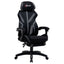 Maplin Plus Mesh Reclining Lumbar Back Support Adjustable Height Office Chair with Footrest & Swivel Wheels - Black & Grey