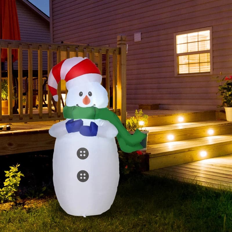 HOMCOM 4ft Inflatable LED Christmas Snowman Decoration - maplin.co.uk